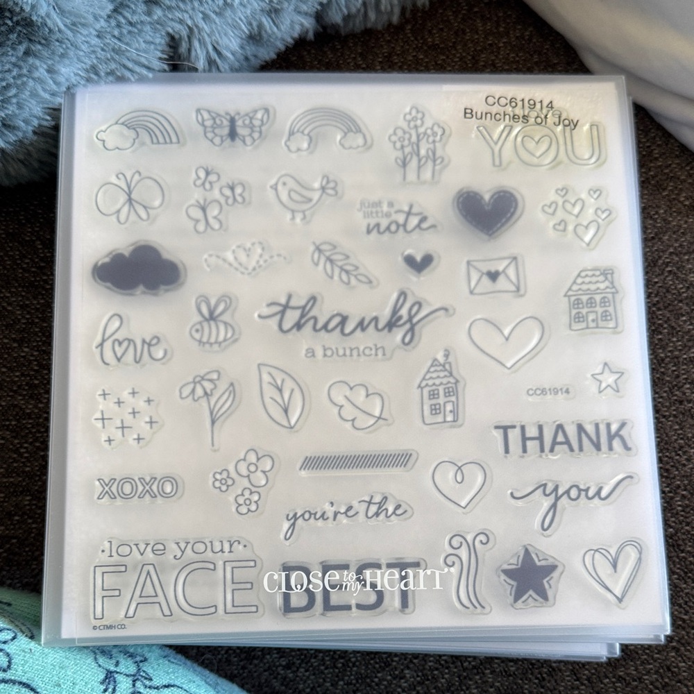 Close To My Heart Bunches of Joy Clear Stamp Set — White & Gray
